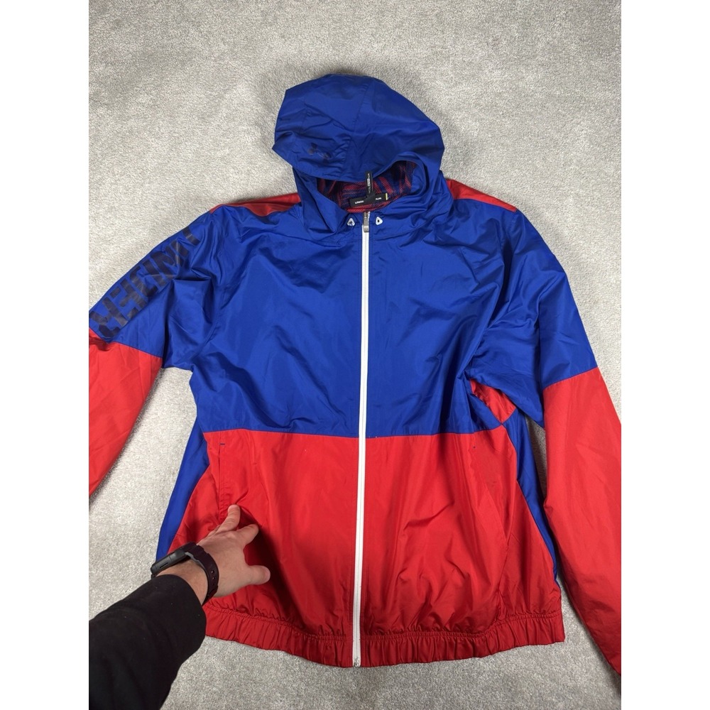 Under Armour HB3 Tech Men XL‎ Windbreaker Jacket Colorblock Spellout UA Earphone